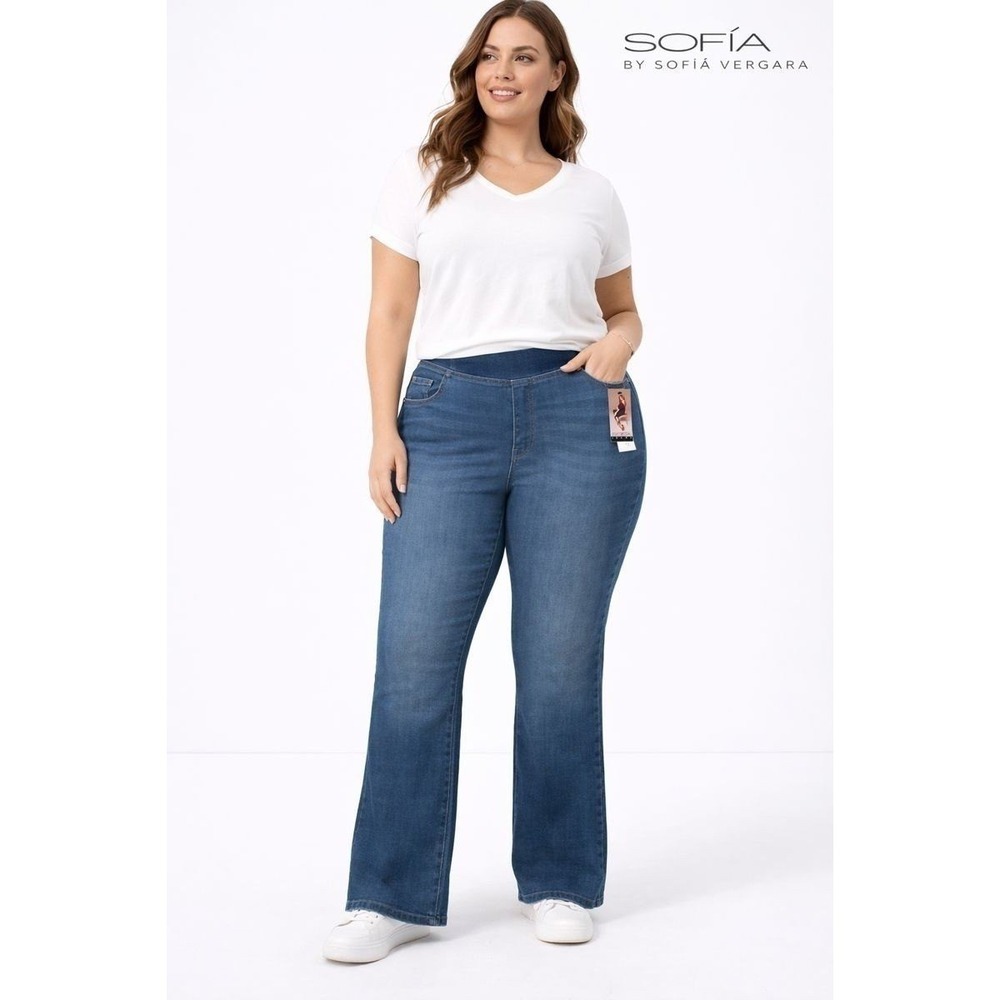 Sofia Jeans by Sofia‎ Vergara Melisa Flare High Rise Jeans Women Size 26W Blue